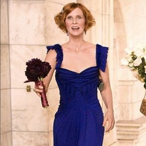 Zac Posen Couture Royal Blue Silk Dress